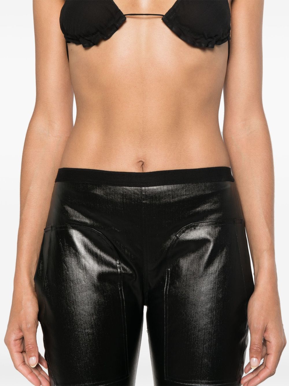 Black coated-finish leggings Rick Owens - women - RICK OWENS Black coated-finish leggings Rick Owens - women - RICK OWENS
